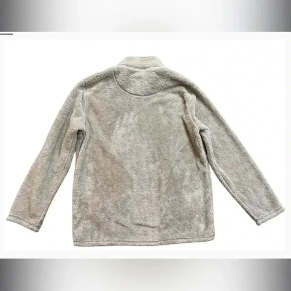 TRINITY CREAM SHERPA LONG SLEEVE PULLOVER  SWEATER WITH FRONT   ZIPPER - Picture 7 of 15